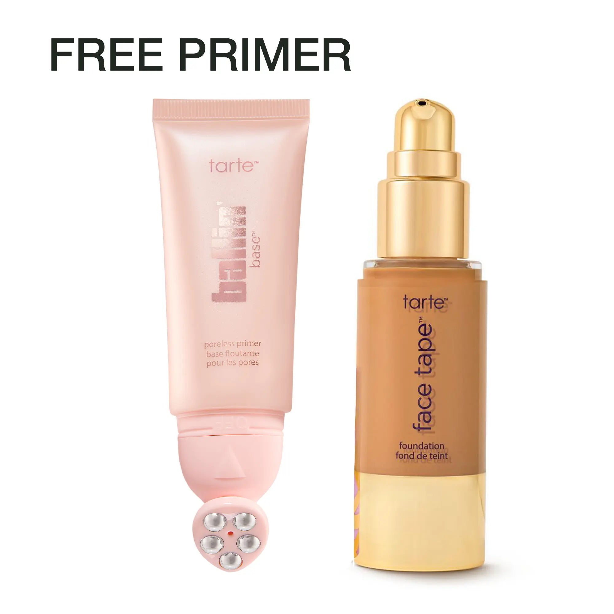 Tarte Face Tape Foundation & Ballin’ Base Poreless Primer Duo - Full Coverage Foundation + FREE 24Hr Pore Blur Matte Primer
