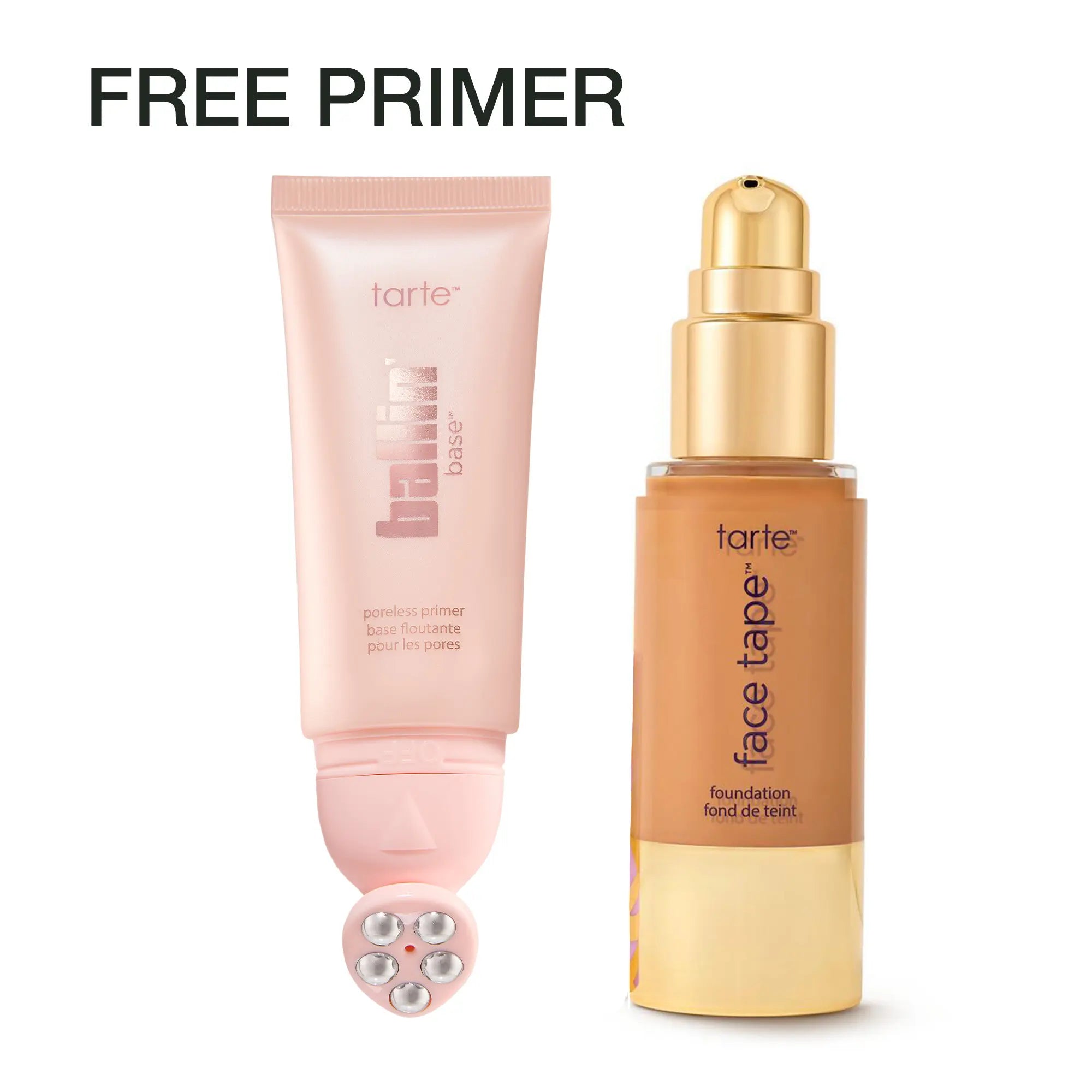 Tarte Face Tape Foundation & Ballin’ Base Poreless Primer Duo - Full Coverage Foundation + FREE 24Hr Pore Blur Matte Primer