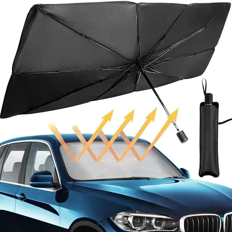 Portable Car Sunshade, Windshield Sunshade, Foldable Windshield Sunshade, Car Exterior Accessories, Daily Car Windshield Cooling Umbrella