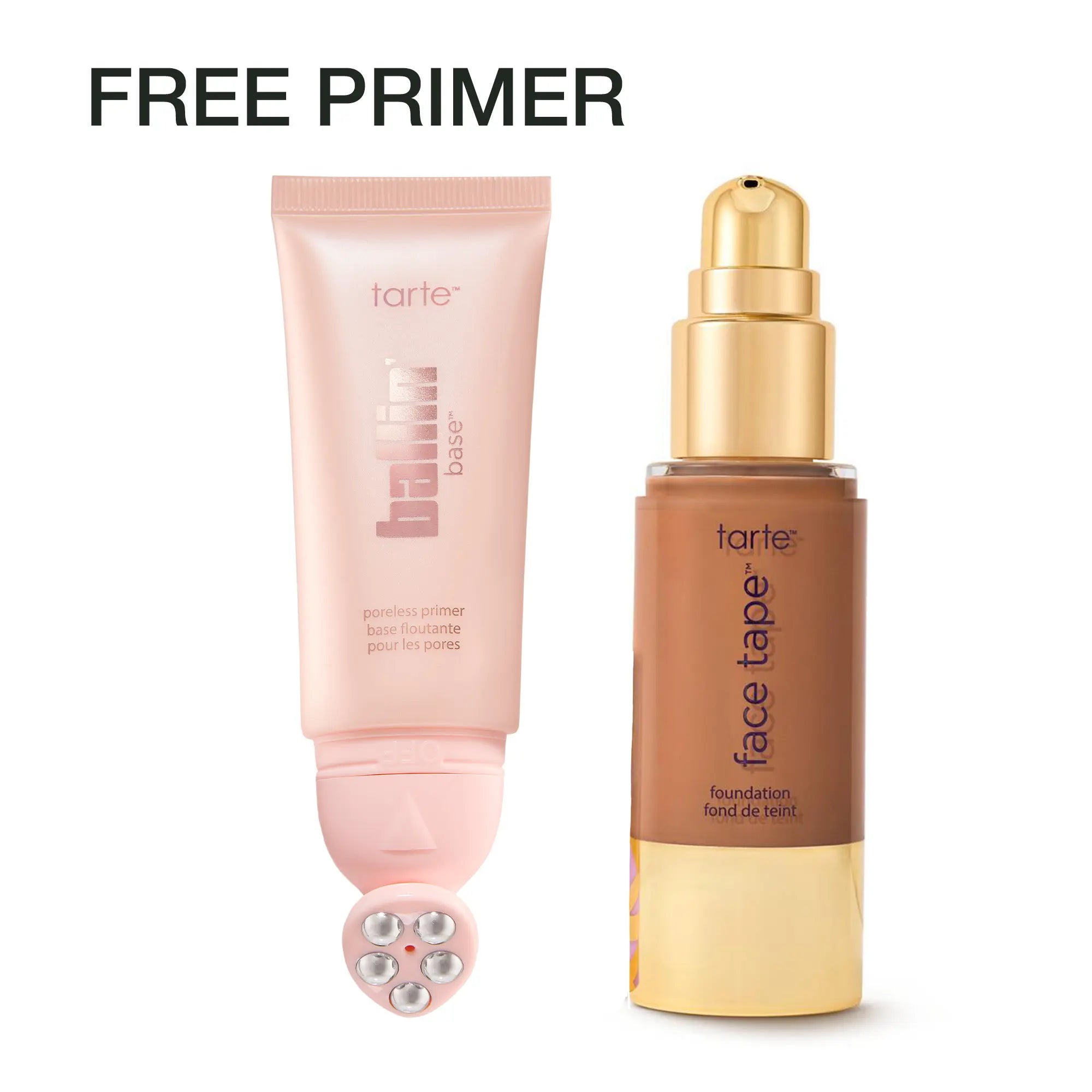 Tarte Face Tape Foundation & Ballin’ Base Poreless Primer Duo - Full Coverage Foundation + FREE 24Hr Pore Blur Matte Primer