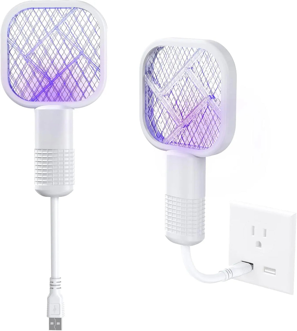 1/2PCS USB Mini Portable Mosquito Zapper – 2-In-1 Bug Killer Bat with UV-A Light Protector, Usb-Powered LED Lamp Indoor Mosquito Trap, Compact Travel-Friendly Design, Quiet Effective Operation, Ideal for Bedroom, Camping & Office Use
