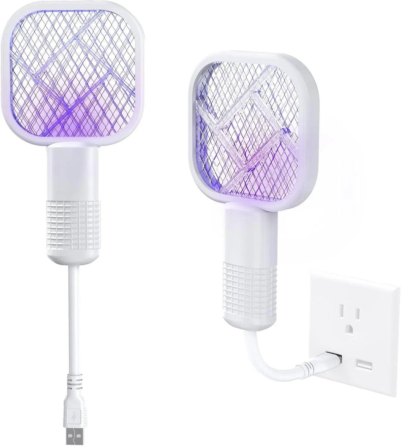 1/2PCS USB Mini Portable Mosquito Zapper – 2-In-1 Bug Killer Bat with UV-A Light Protector, Usb-Powered LED Lamp Indoor Mosquito Trap, Compact Travel-Friendly Design, Quiet Effective Operation, Ideal for Bedroom, Camping & Office Use
