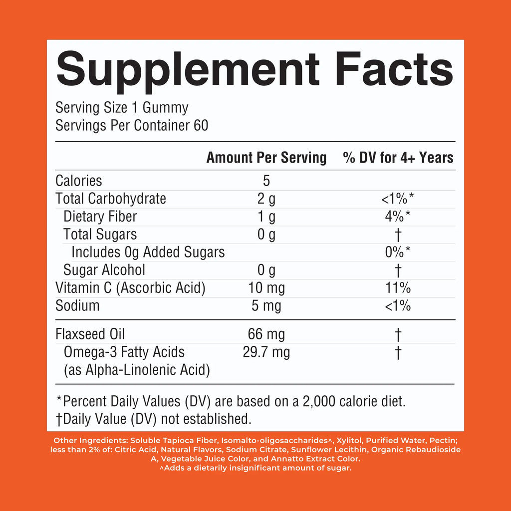 Maryruth'S Kids Vegan Omega 3 Gummies - No Fish Taste - 2 Month Supply - Omega 3 with Vitamin C - Flaxseed Oil - Immune Support - Sugar Free