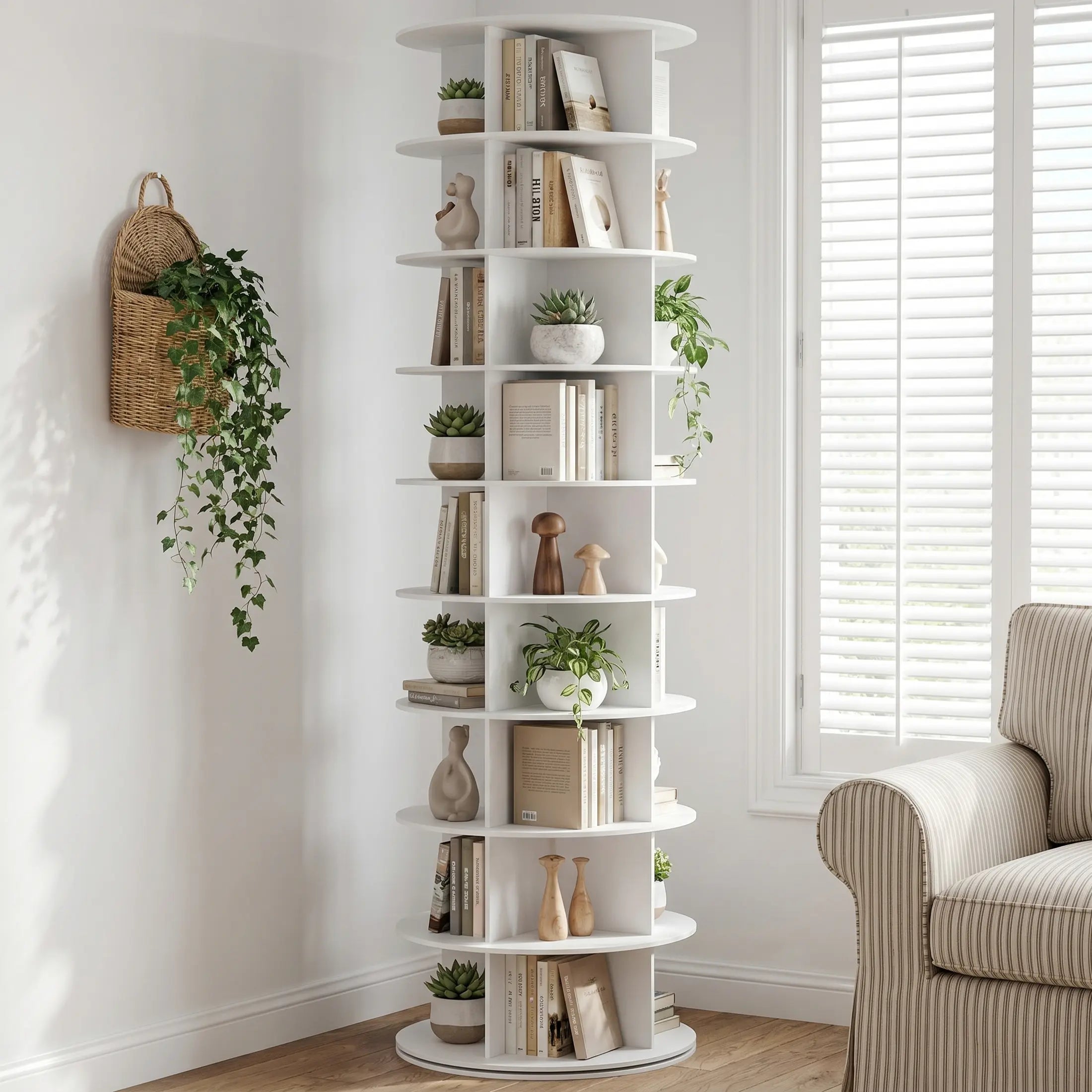 Sweetcrispy S - Rotating Shoe Rack Tower, Spinning Shoe Display Lazy Susan, Revolving 360 Shoe Rack Storage round Carousel, Vertical Handbag Rotate Shoes Closet Organization
