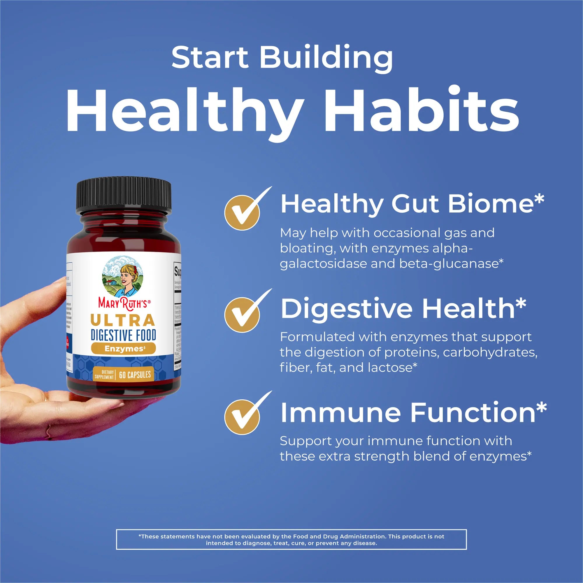Maryruth'S Ultra Digestive Enzymes Capsules - Gut Health - Digestion & Immune Support with Amylase - Lipase & Lactase - Vegan - 60 Servings