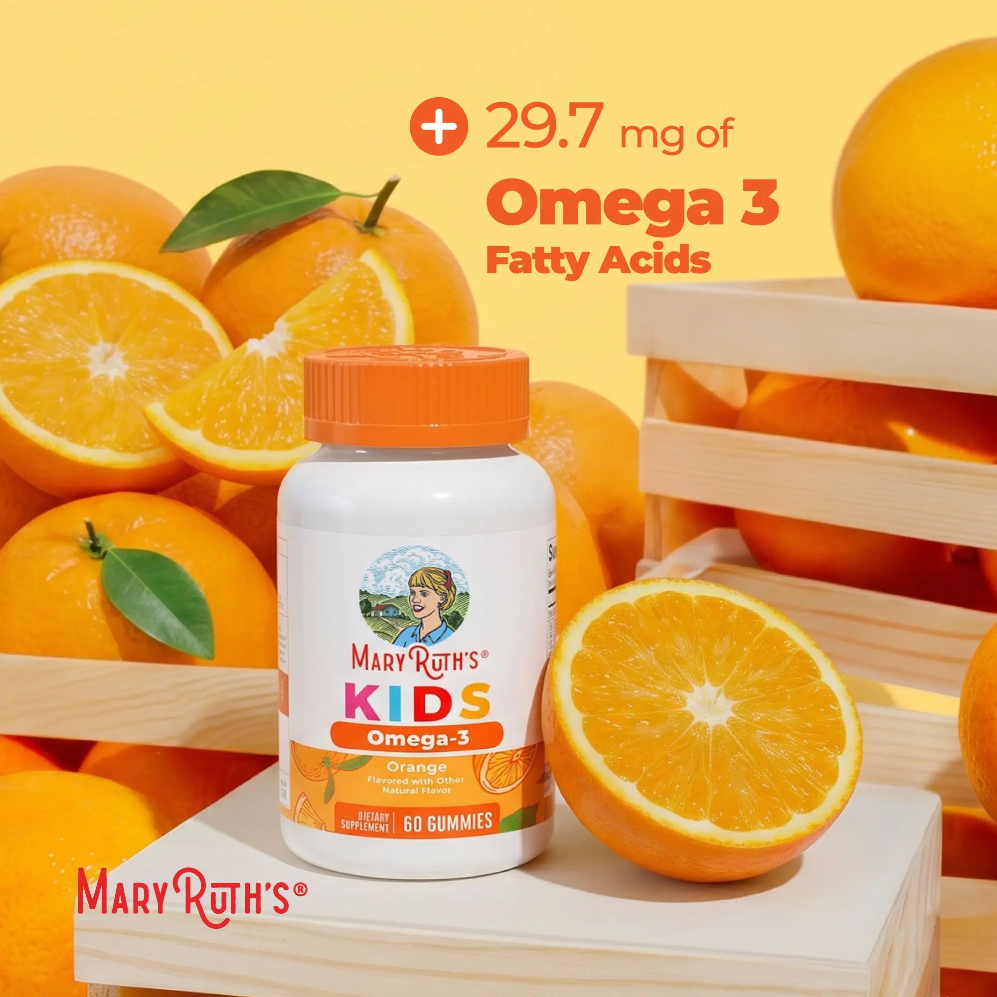 Maryruth'S Kids Vegan Omega 3 Gummies - No Fish Taste - 2 Month Supply - Omega 3 with Vitamin C - Flaxseed Oil - Immune Support - Sugar Free