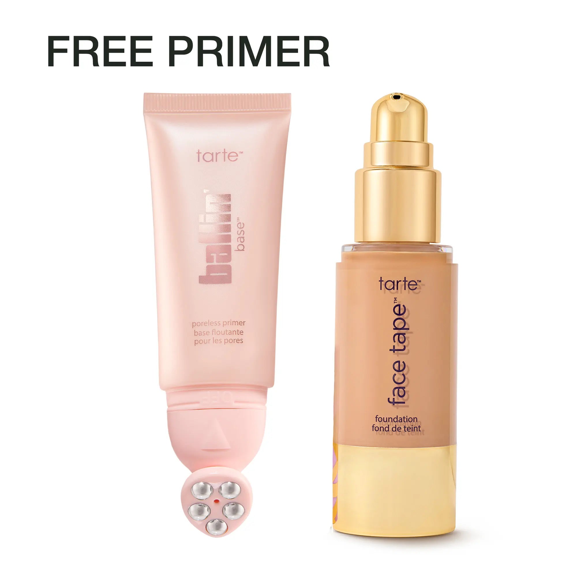 Tarte Face Tape Foundation & Ballin’ Base Poreless Primer Duo - Full Coverage Foundation + FREE 24Hr Pore Blur Matte Primer