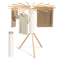 SONGMICS Clothes Drying Rack Foldable, Rotary Tripod Laundry Drying Rack, Rotatable Portable Floor Standing Clothes Airer, Laundry Room Balcony