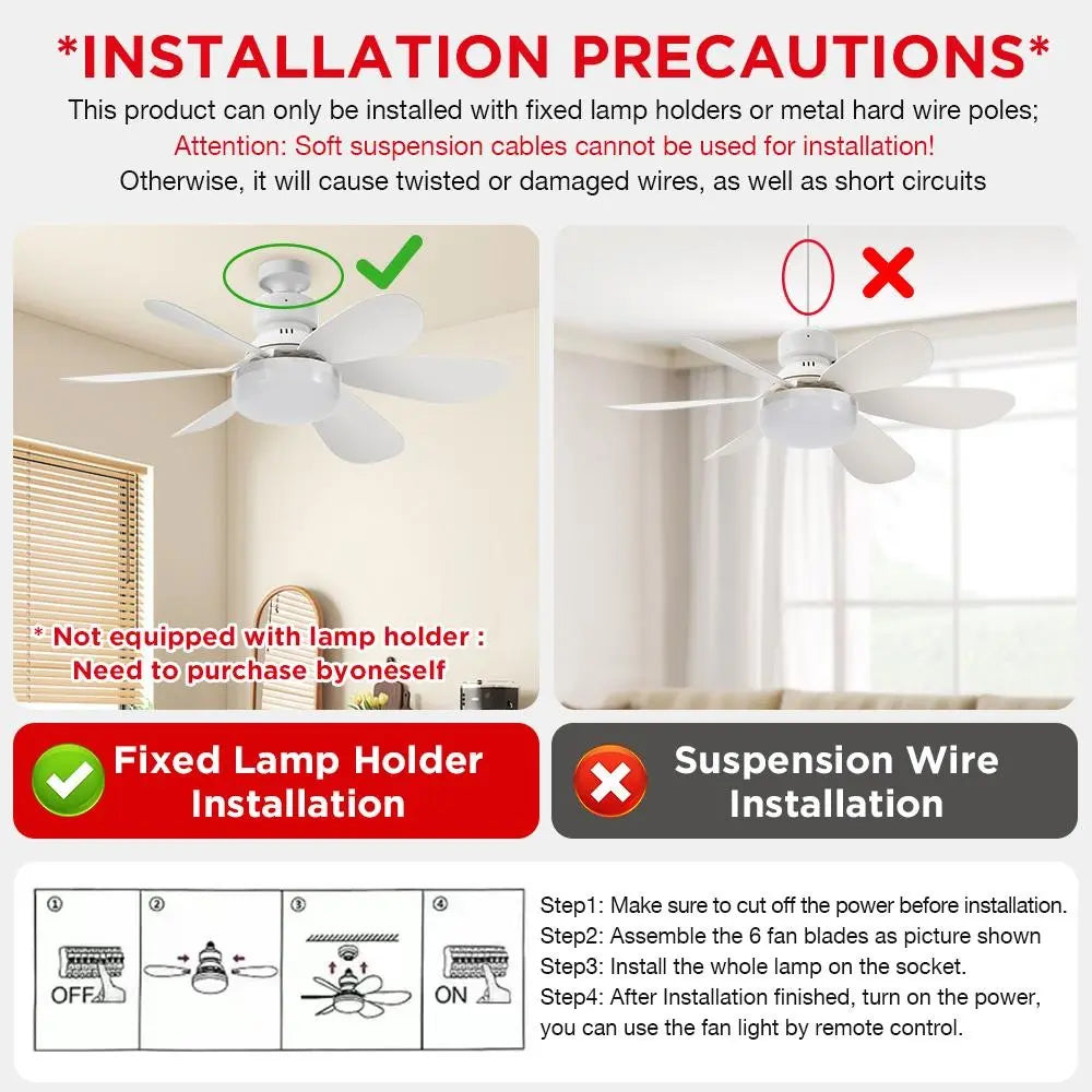 Plug-In Ceiling Fan Light with Remote Control, Pure Copper DC Motor, Variable-Speed Energy-Saving Quiet Operation with Adjustable Lighting and Timer Function, Home Decor Lighting, Atmosphere Lighting, Decorative Atmosphere Light