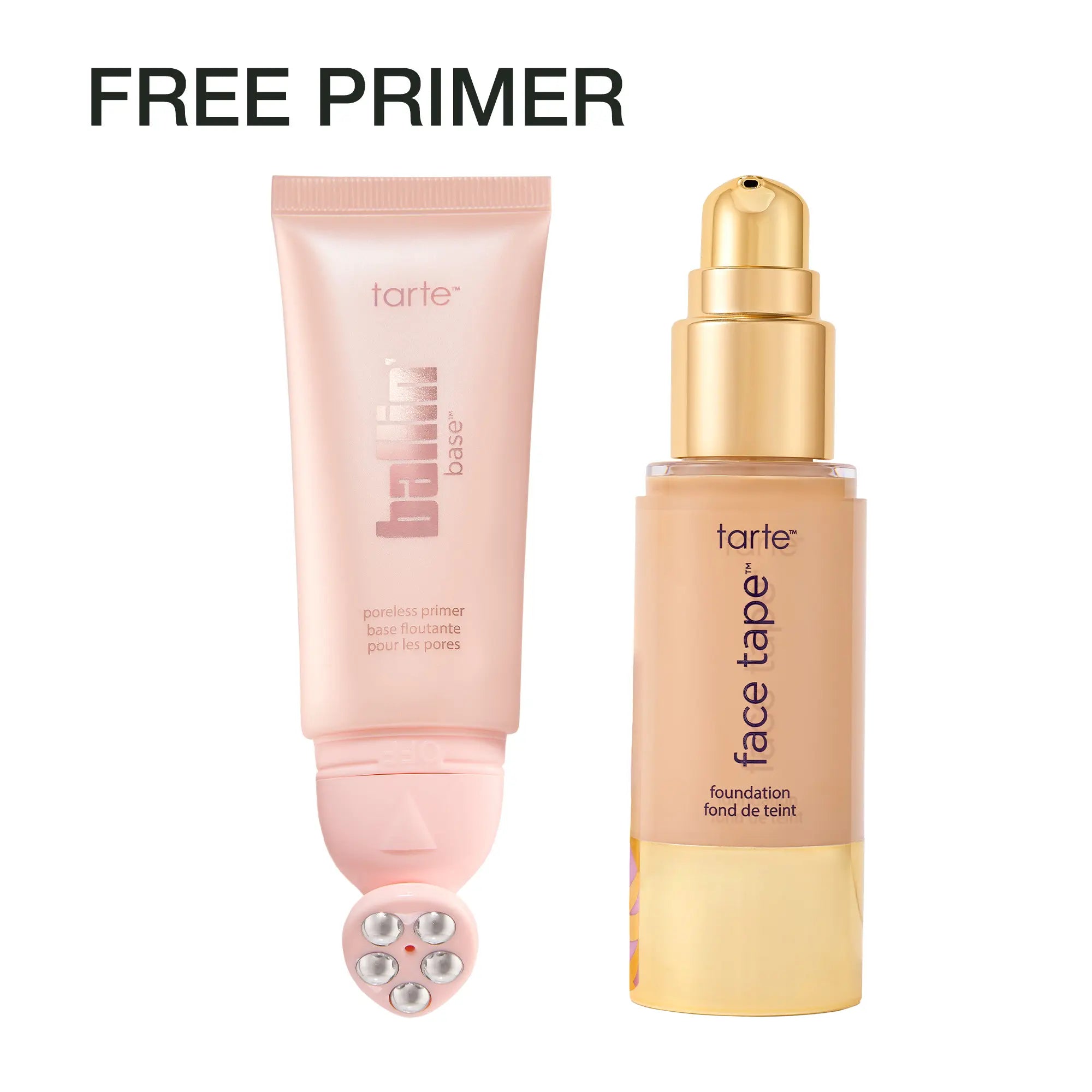 Tarte Face Tape Foundation & Ballin’ Base Poreless Primer Duo - Full Coverage Foundation + FREE 24Hr Pore Blur Matte Primer