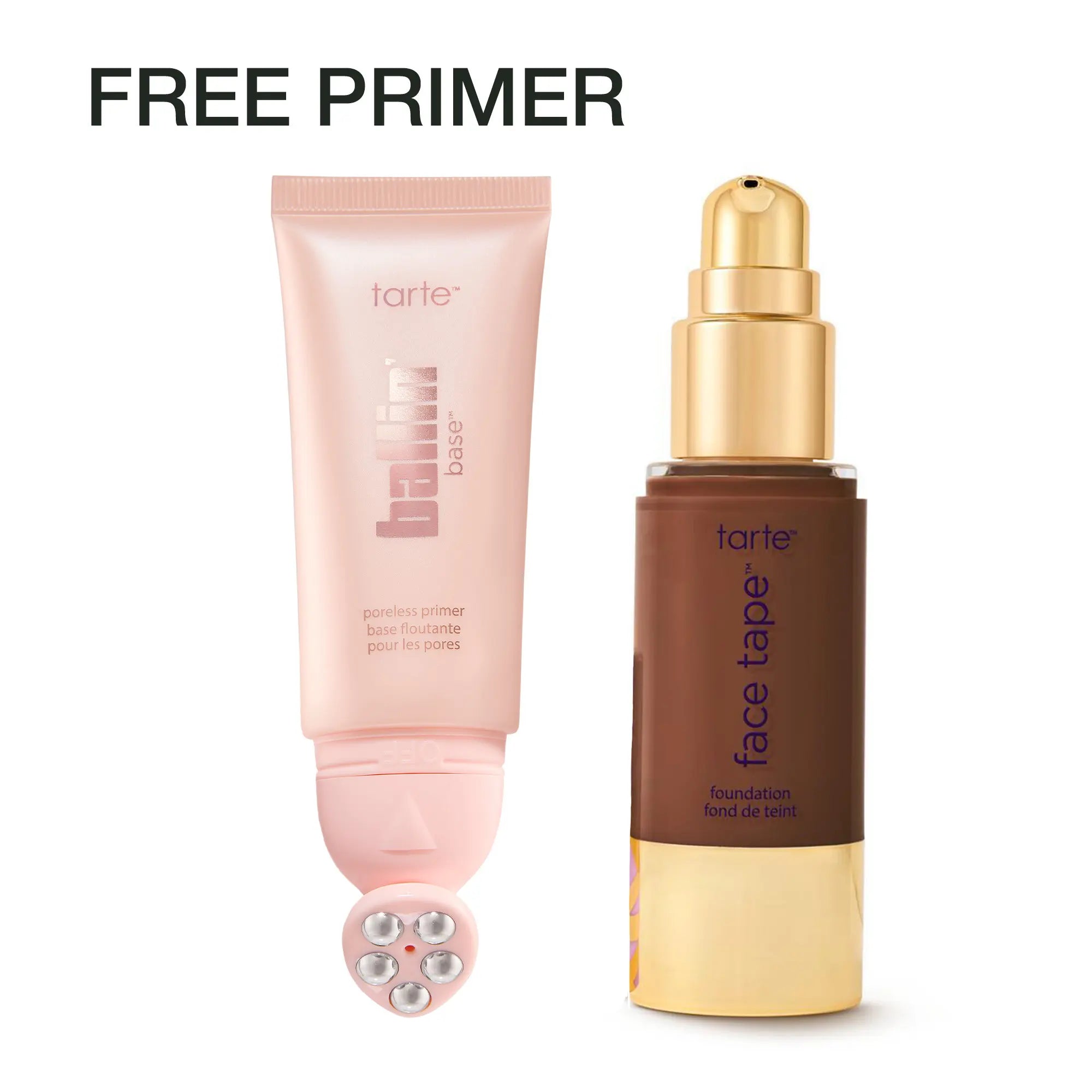 Tarte Face Tape Foundation & Ballin’ Base Poreless Primer Duo - Full Coverage Foundation + FREE 24Hr Pore Blur Matte Primer