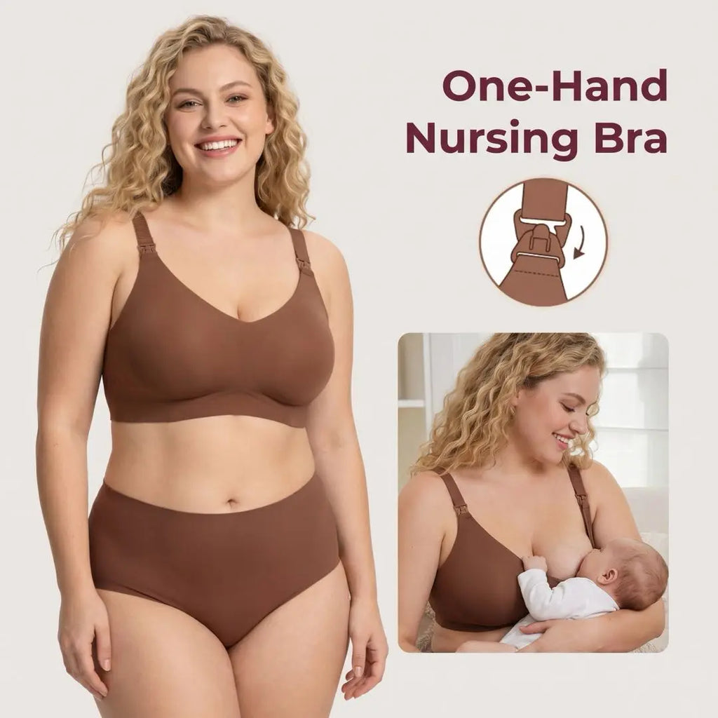 HSIA Women'S Softcontour Wireless Pregnancy Maternity Bra One Hand Nursing Bra- Jelly Support, Breathable, Moisture-Wicking, Full Coverage, Comfort Fit, Adjustable, Seamless, Smooth Underwear Womenswear Postpartum Essentials Pregnancy Stuff