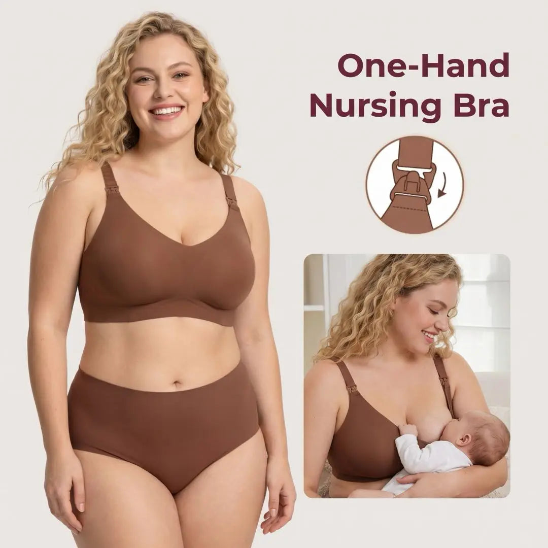 HSIA Women'S Softcontour Wireless Pregnancy Maternity Bra One Hand Nursing Bra- Jelly Support, Breathable, Moisture-Wicking, Full Coverage, Comfort Fit, Adjustable, Seamless, Smooth Underwear Womenswear Postpartum Essentials Pregnancy Stuff
