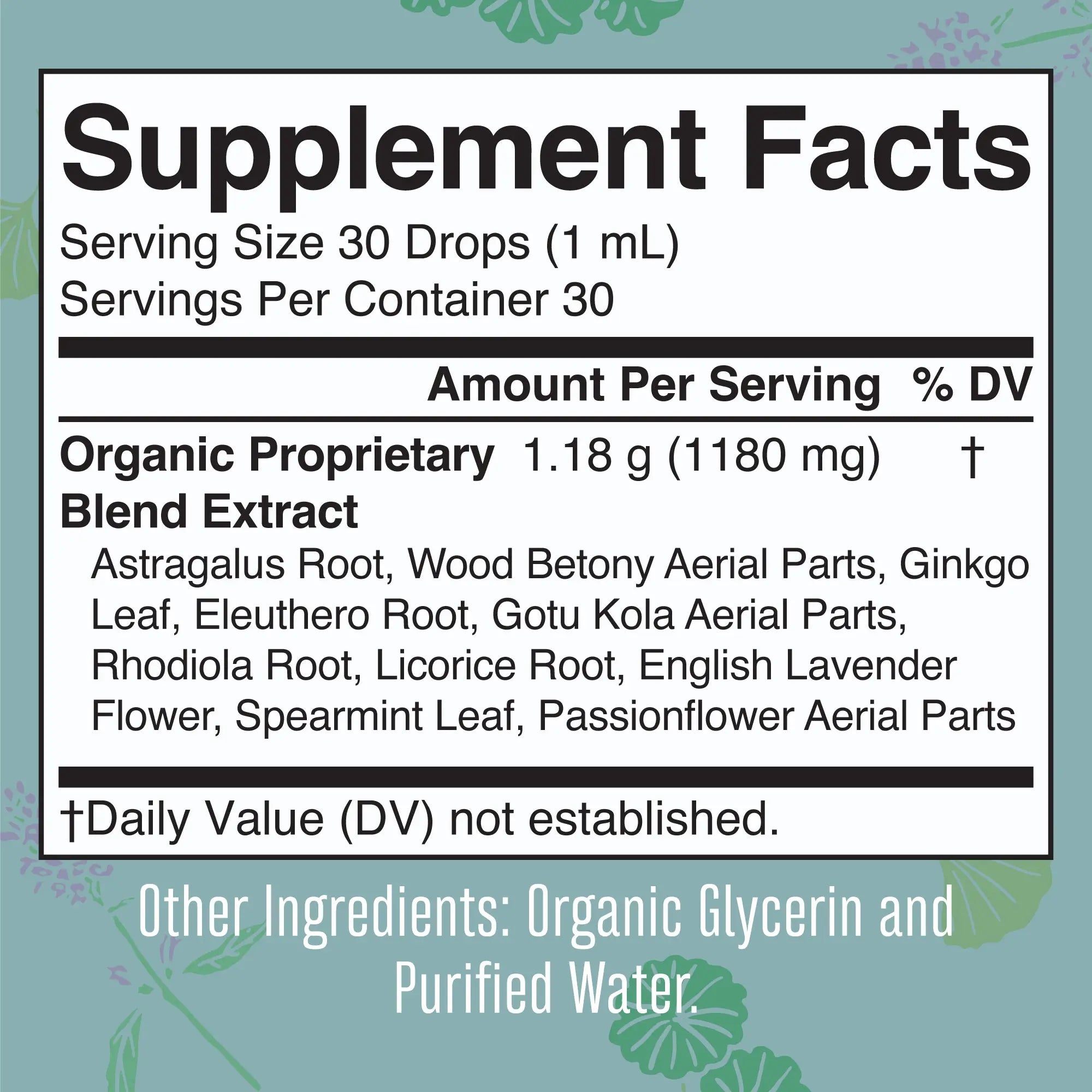 Maryruth'S Adrenal & Focus Herbal Blend for Adults - Adaptogenic - with Ginkgo Biloba & Astragalus - USDA Organic - Vegan - Non-Gmo - 30 Servings