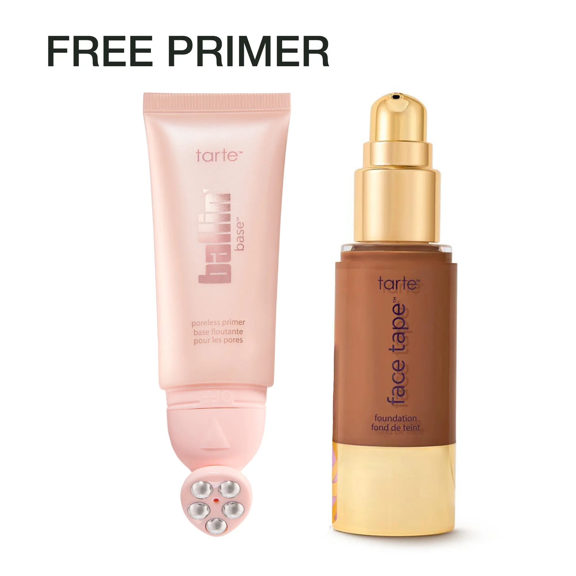 Tarte Face Tape Foundation & Ballin’ Base Poreless Primer Duo - Full Coverage Foundation + FREE 24Hr Pore Blur Matte Primer