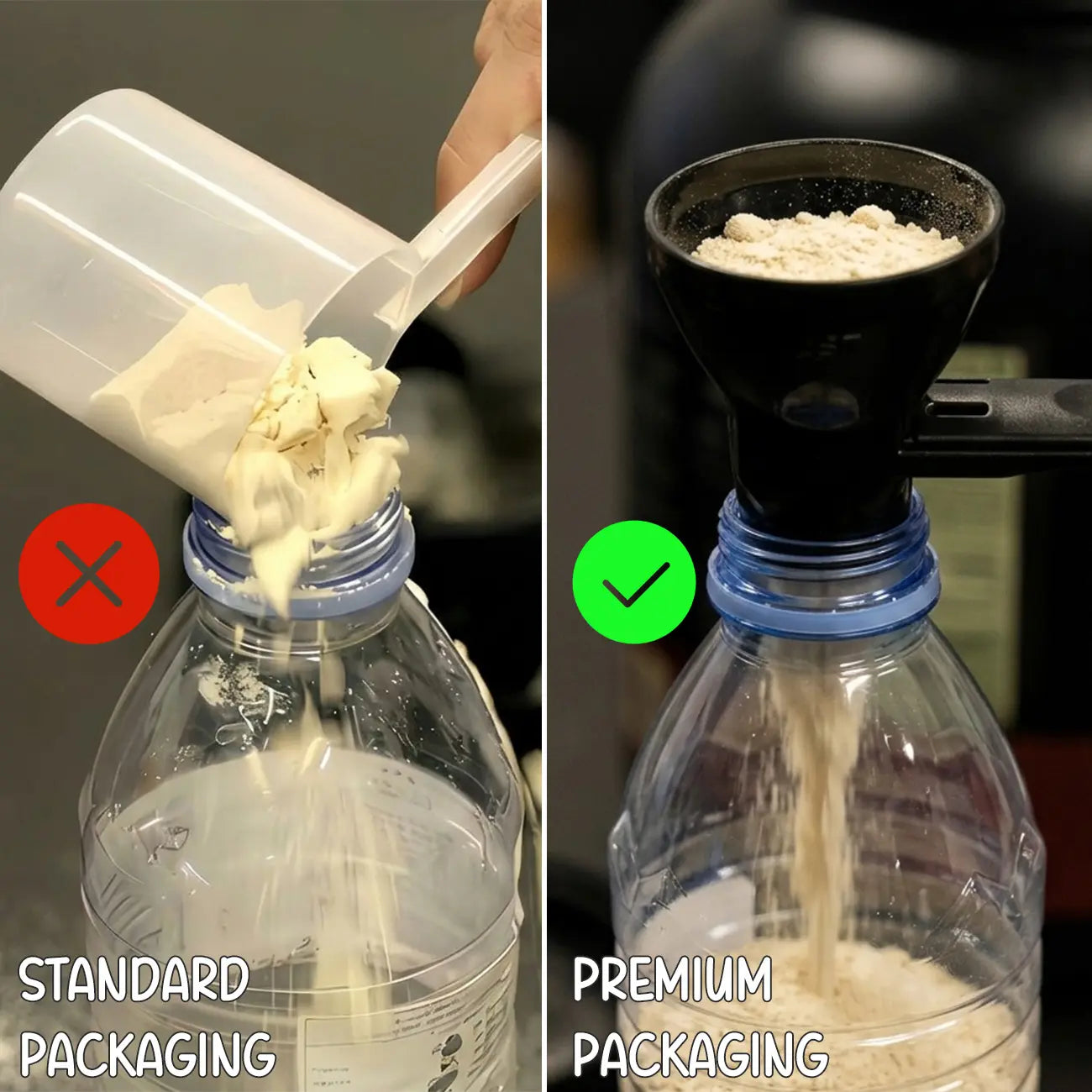Buy 1 Get 1 Free | Protein Powder Funnel-Mini with Sliding Scoop and Container — High-Quality Funnel for Pre-Workout Creatine Powder, Coffee/Milk/Smoothie/Chocolate Powder, Bpa-Free Plastic Kitchen Utensil, Perfect Gift for Valentine’S Day, Father’S Day,