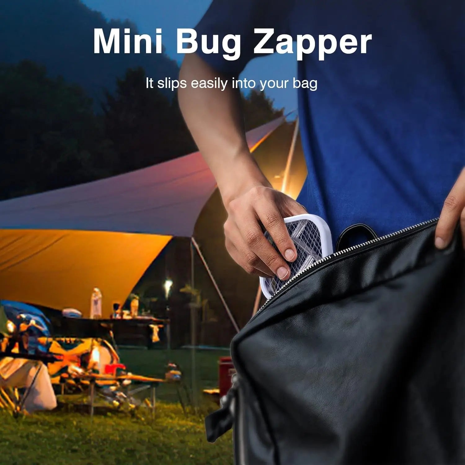 1/2PCS USB Mini Portable Mosquito Zapper – 2-In-1 Bug Killer Bat with UV-A Light Protector, Usb-Powered LED Lamp Indoor Mosquito Trap, Compact Travel-Friendly Design, Quiet Effective Operation, Ideal for Bedroom, Camping & Office Use