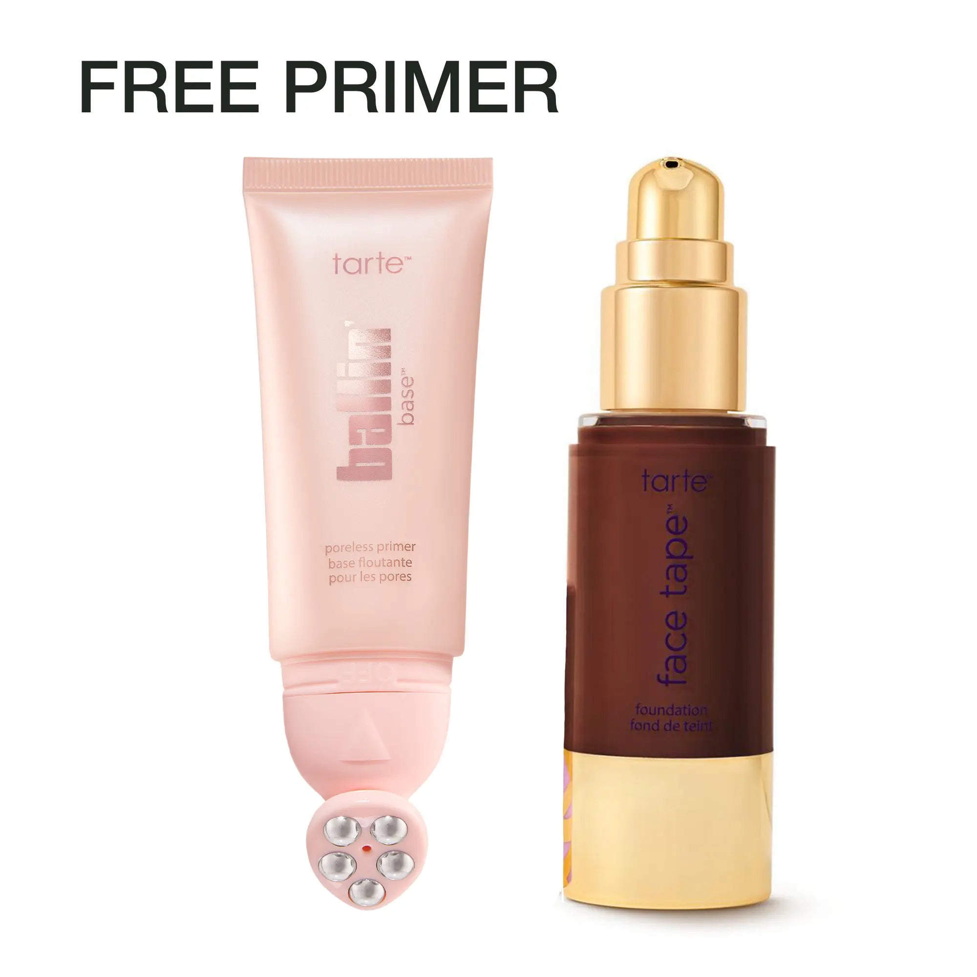 Tarte Face Tape Foundation & Ballin’ Base Poreless Primer Duo - Full Coverage Foundation + FREE 24Hr Pore Blur Matte Primer