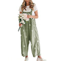 Utcoco Women'S Bib Overalls, Cute Floral Print Denim Jumpsuit with Baggy Wide Leg and Adjustable Straps, Fashion Apparel Chic Pants