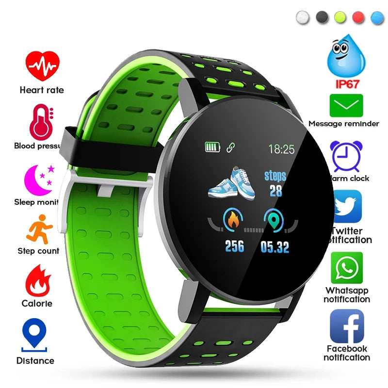 Smart Watch LED Digital Fitness Tracker — Heart Rate Monitor 1.44" Touch Screen