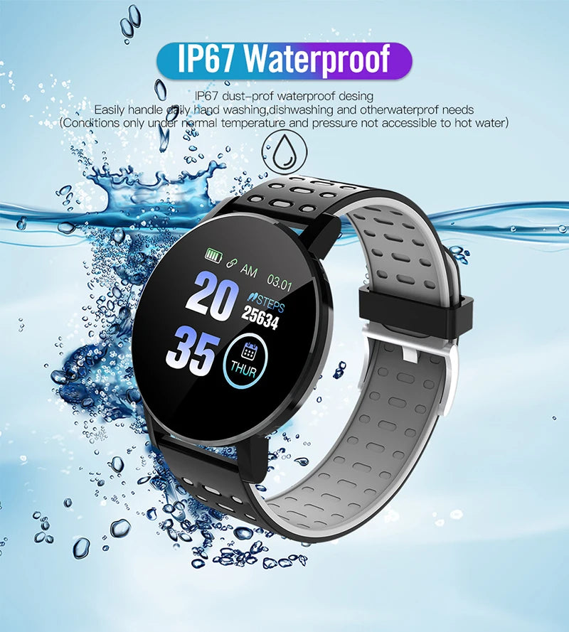 Smart Watch LED Digital Fitness Tracker — Heart Rate Monitor 1.44" Touch Screen