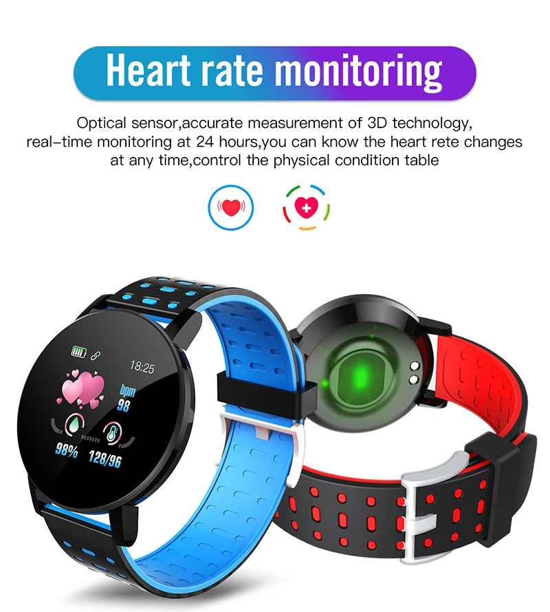 Smart Watch LED Digital Fitness Tracker — Heart Rate Monitor 1.44" Touch Screen