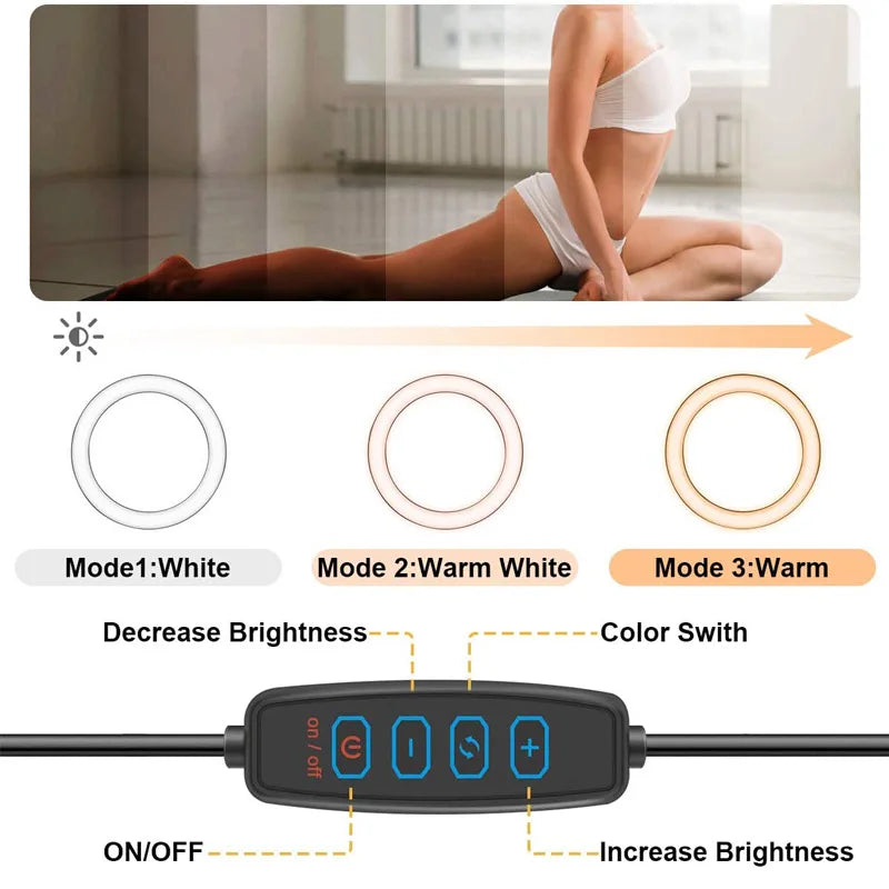 LED Ring Light with Tripod Stand – 26/33cm Dimmable Selfie & YouTube Light