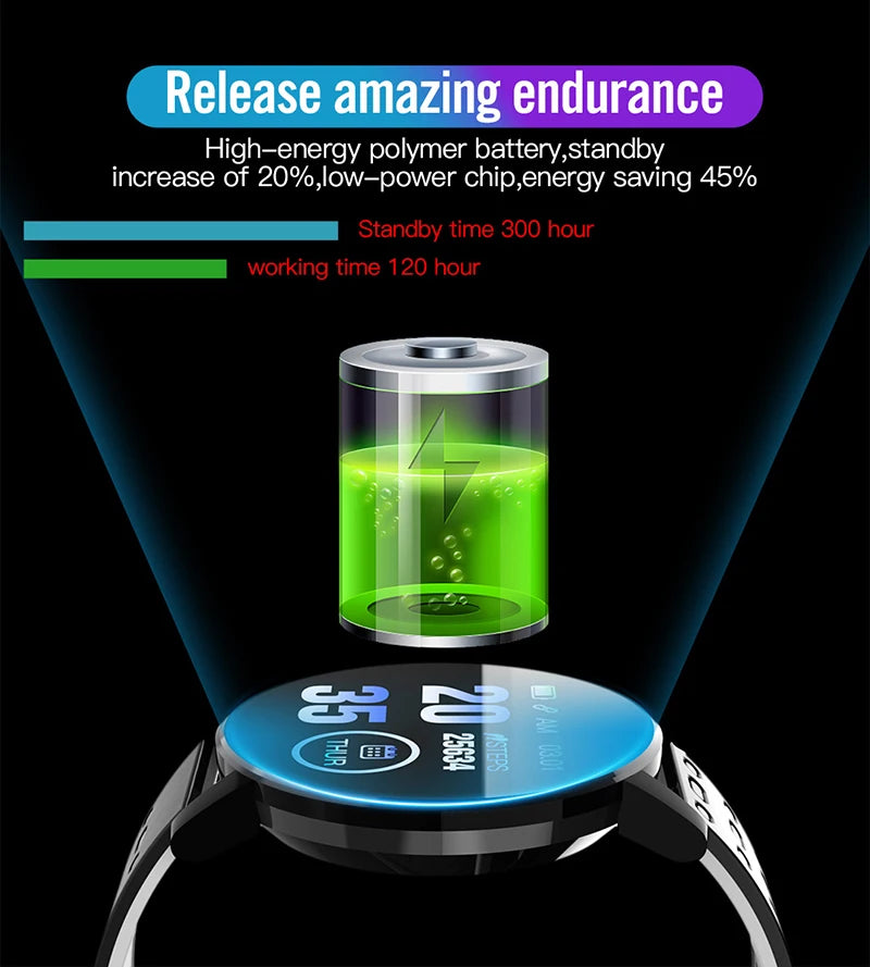 Smart Watch LED Digital Fitness Tracker — Heart Rate Monitor 1.44" Touch Screen