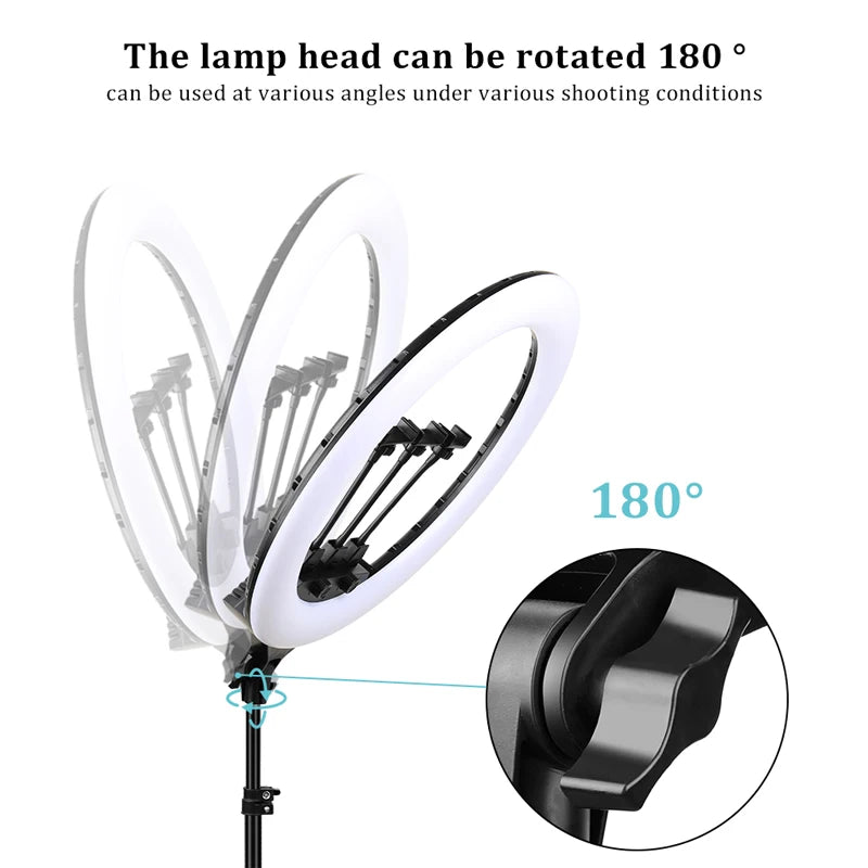 22" Professional LED Ring Light – 3200-6500K Studio Light for Makeup & Photography