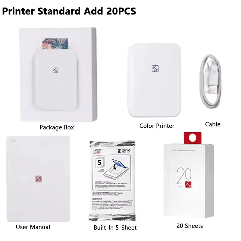 HPRT MT53 Pocket Photo Printer — Bluetooth Mini 2x3" HD Mobile Printer