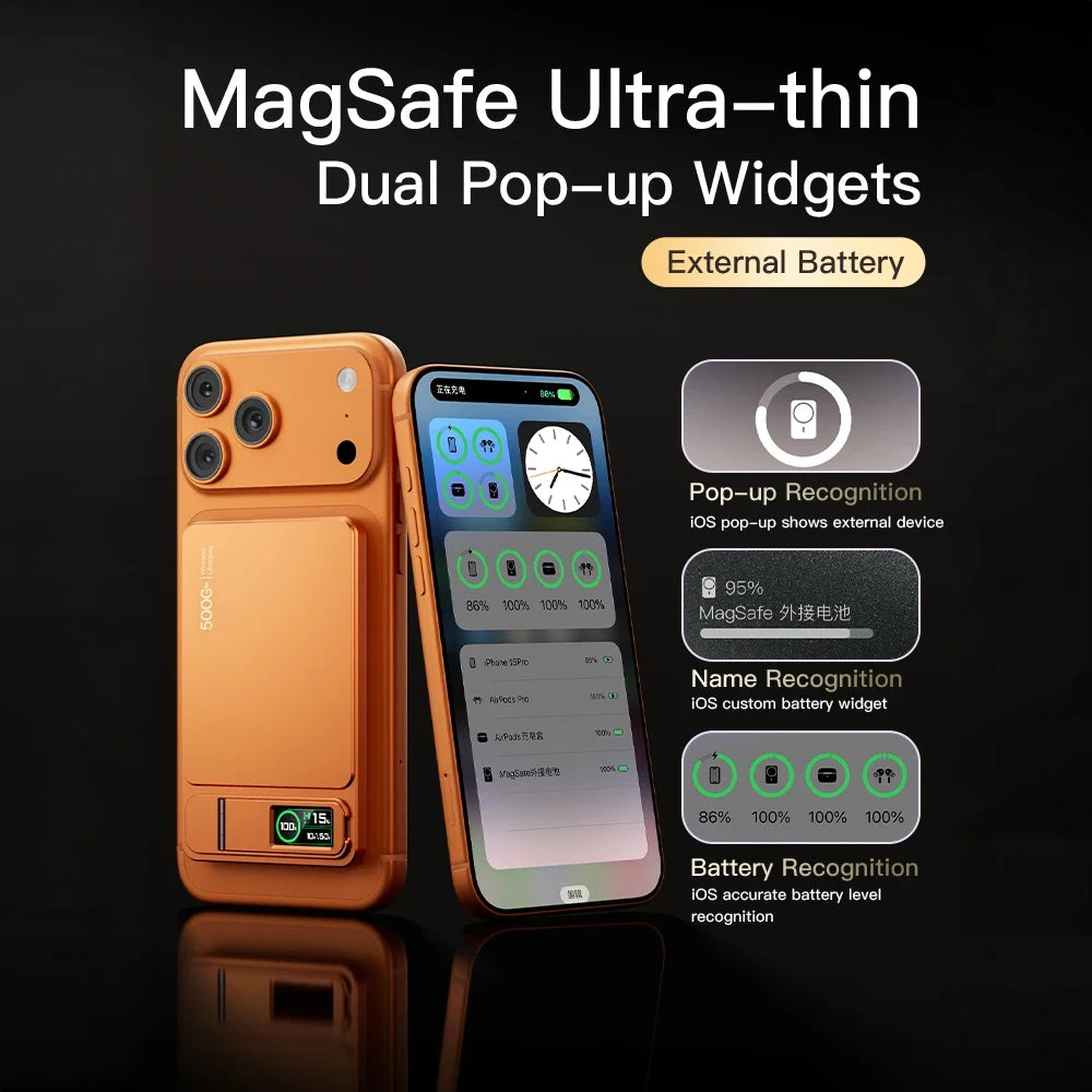 10000mAh Magnetic Wireless Power Bank — MagSafe Compatible