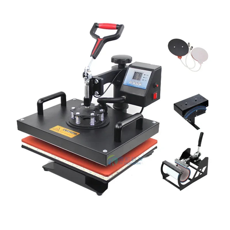 5-in-1 Heat Press Machine — 360° Swing Away Sublimation Transfer