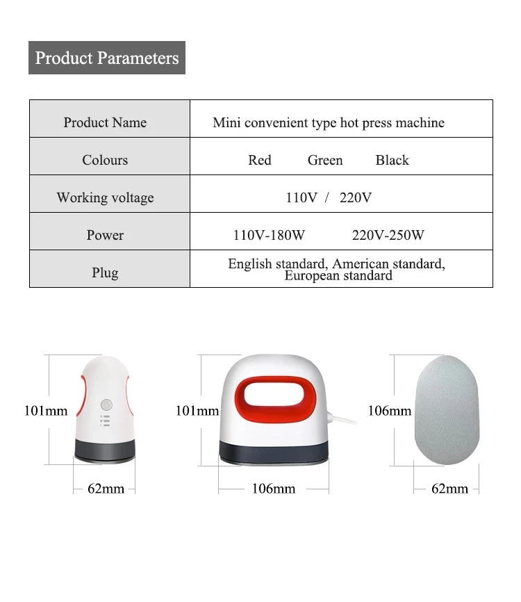 Mini Portable Heat Press Machine — Handheld Sublimation for T-Shirts