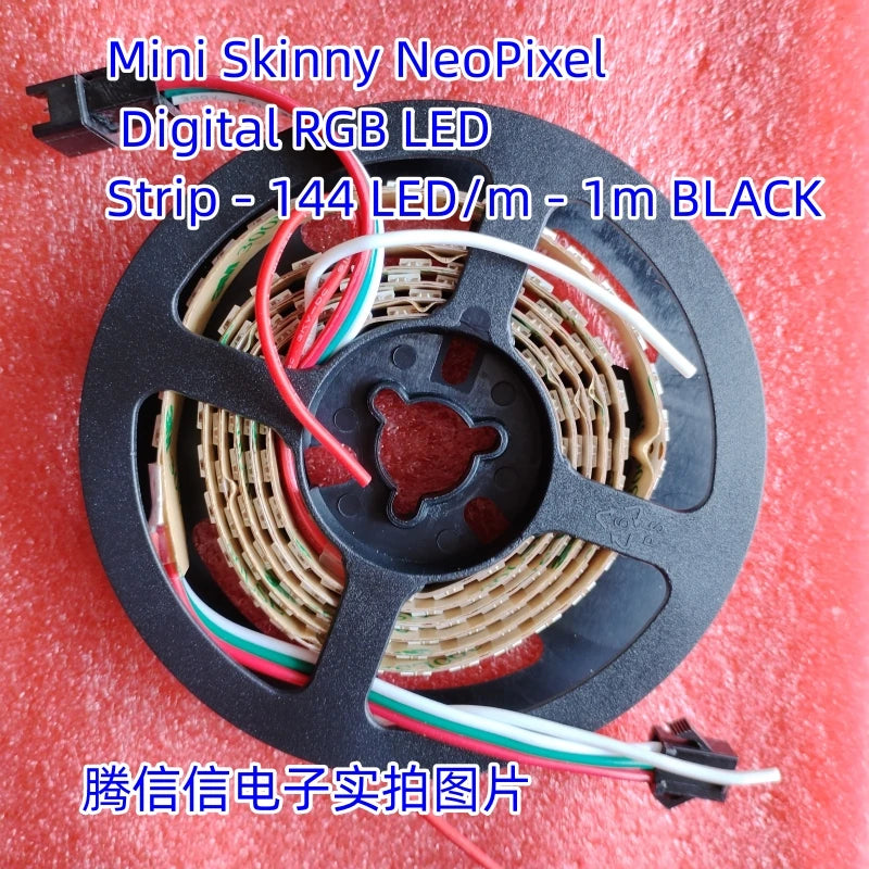 Mini Skinny Digital RGB LED Strip – 144 LED/m High Density 1m Black PCB