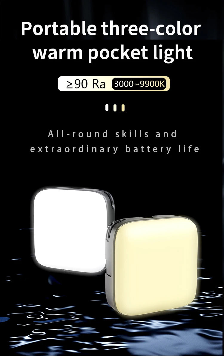 Portable Clip-On LED Video Light – 3000-9900K Fill Light for Phone & Camera