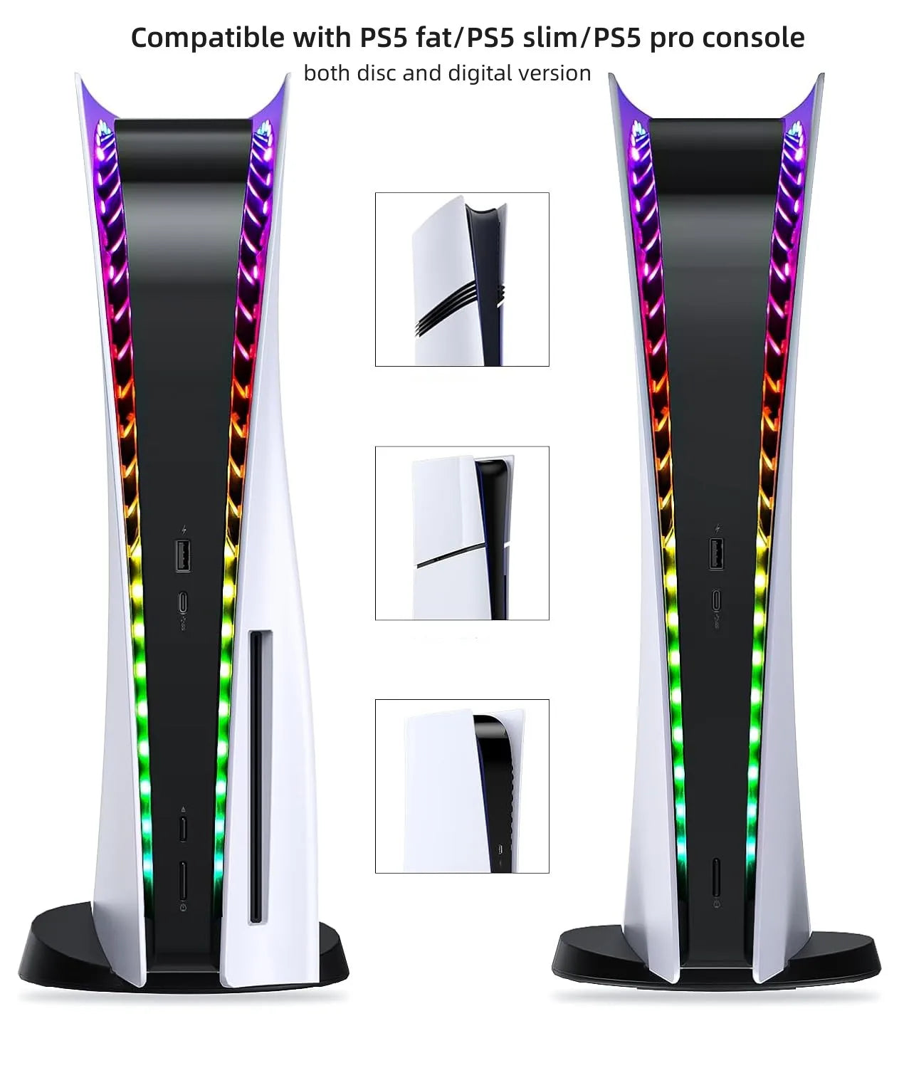 RGB LED Light Strip for PS5 Slim & PS5 Pro – Gaming Atmosphere Console Light