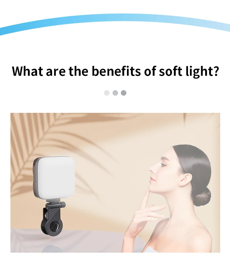 Portable Clip-On LED Video Light – 3000-9900K Fill Light for Phone & Camera