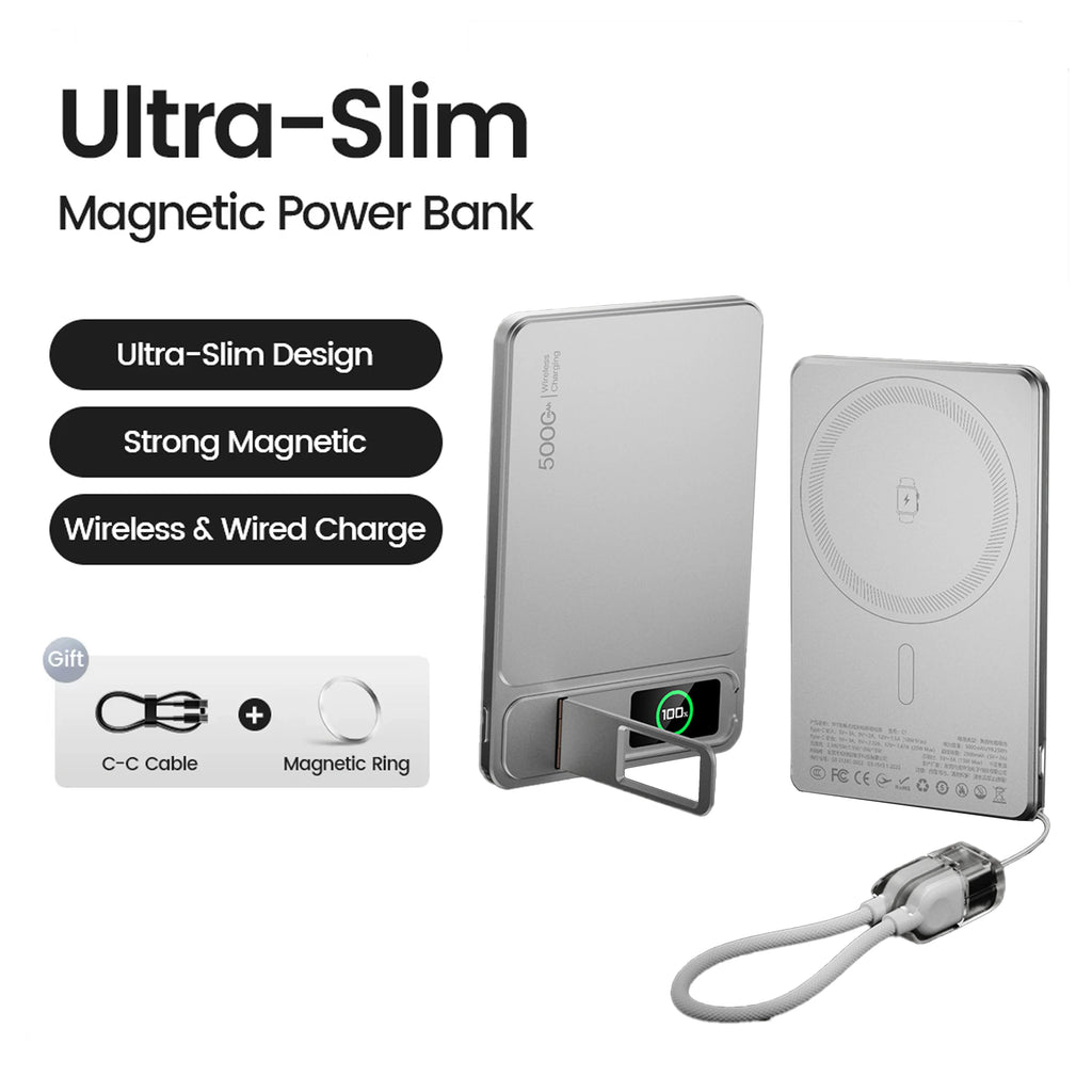 10000mAh Magnetic Wireless Power Bank — MagSafe Compatible