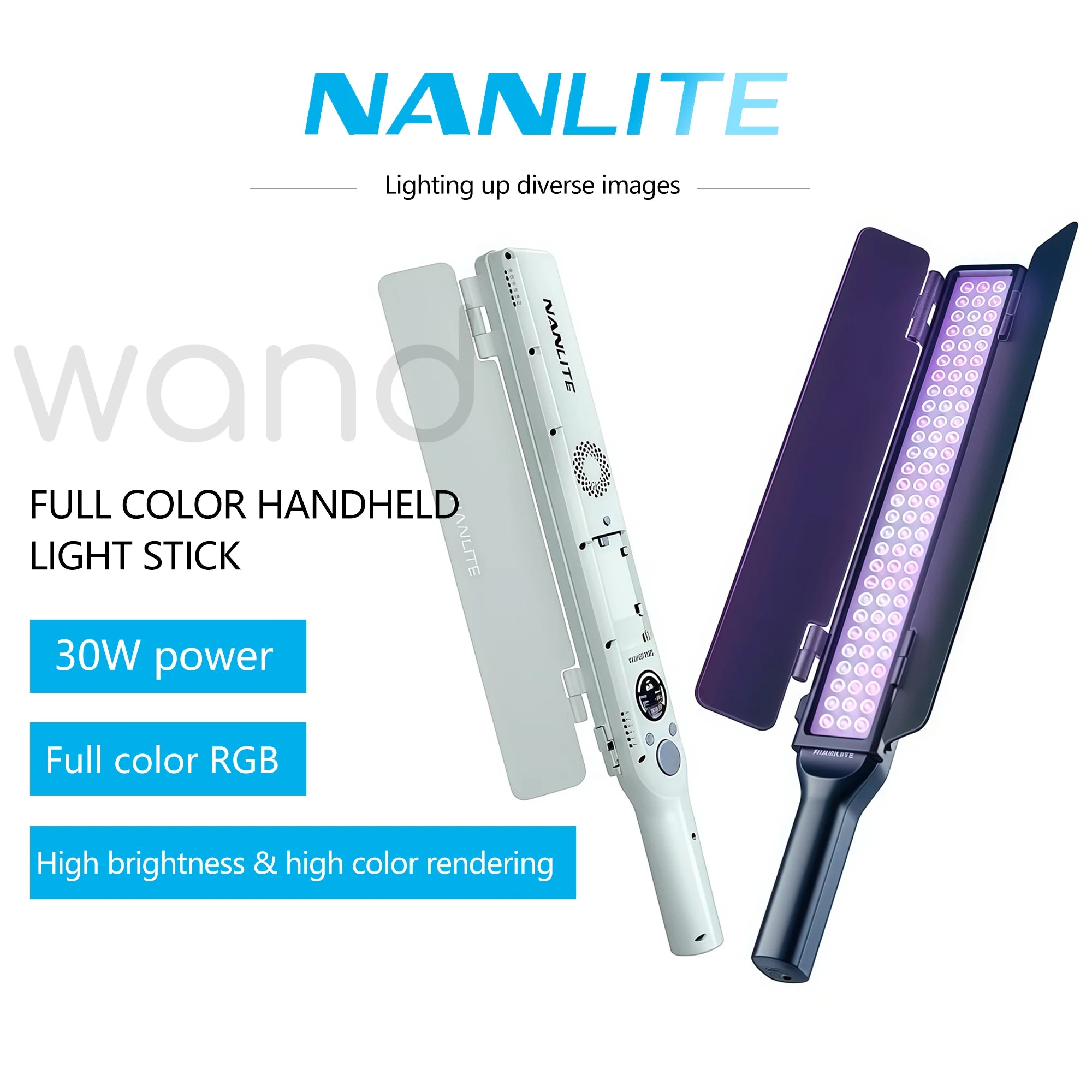 30W RGB LED Video Light Stick – 2700K-7500K with App Control for Photography