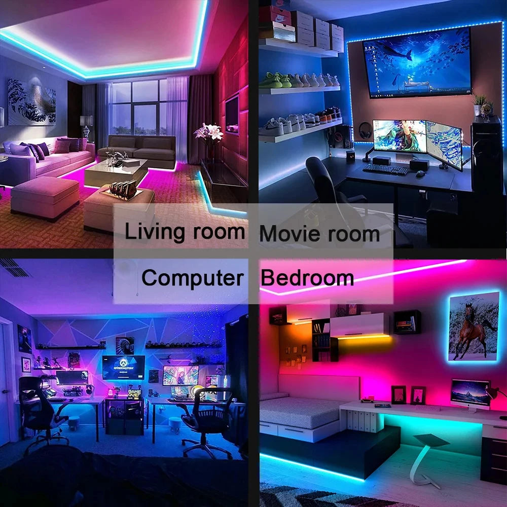 Bluetooth RGB LED Strip Light – USB 5V Self-Adhesive TV & Desktop Backlight