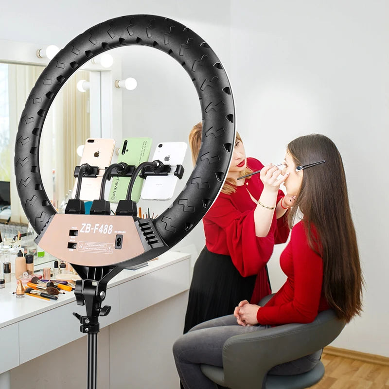 22" Professional LED Ring Light – 3200-6500K Studio Light for Makeup & Photography