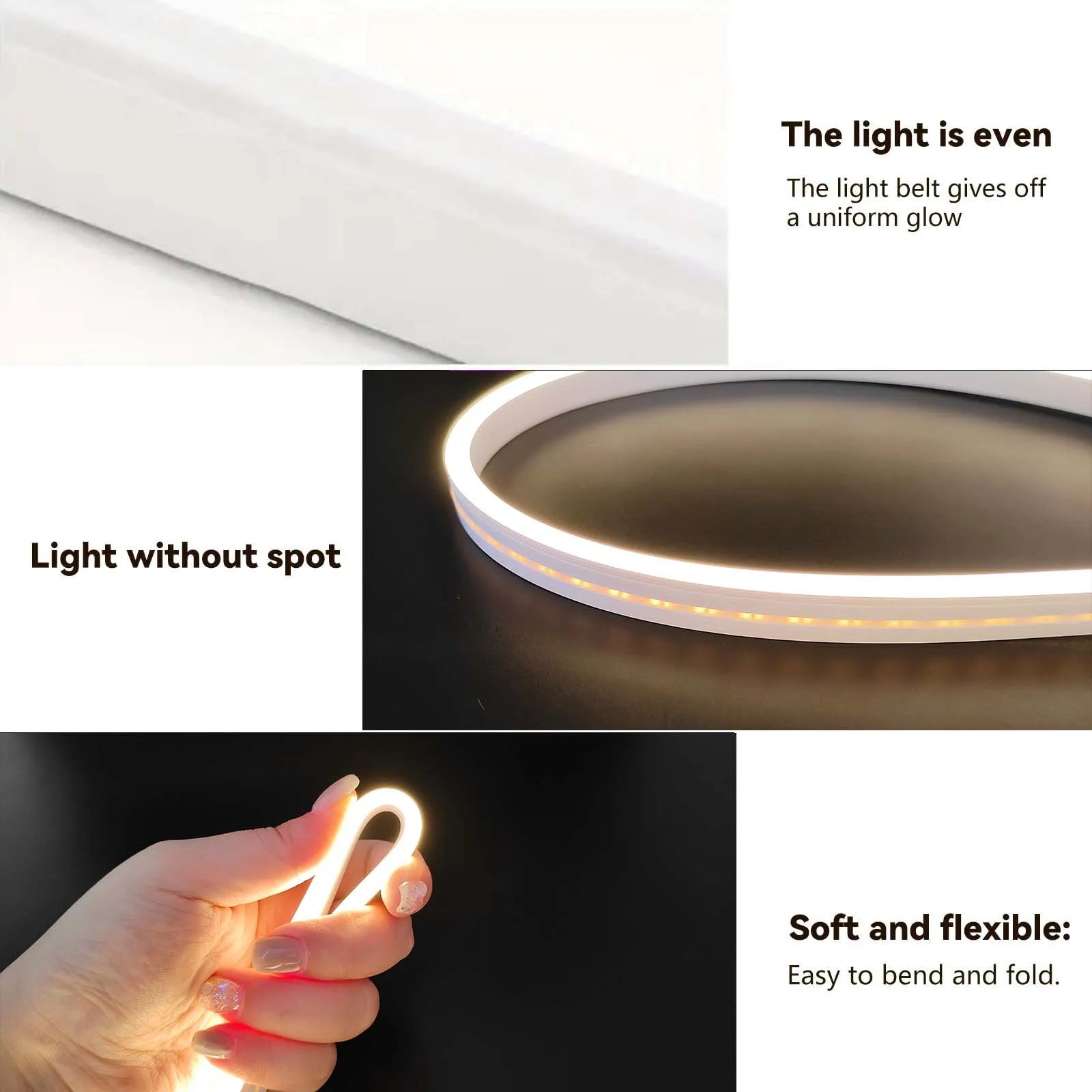 Neon LED Light Strip with Touch Sensor – Dimmable Waterproof Rope Light for Room Decor