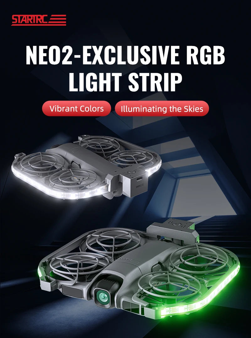 LED Strip For DJI Neo 2 Colorful Night Flight Indicator Rechargeable Luminous Lamp Belt Lightweight Flash Light Drone Accessory
