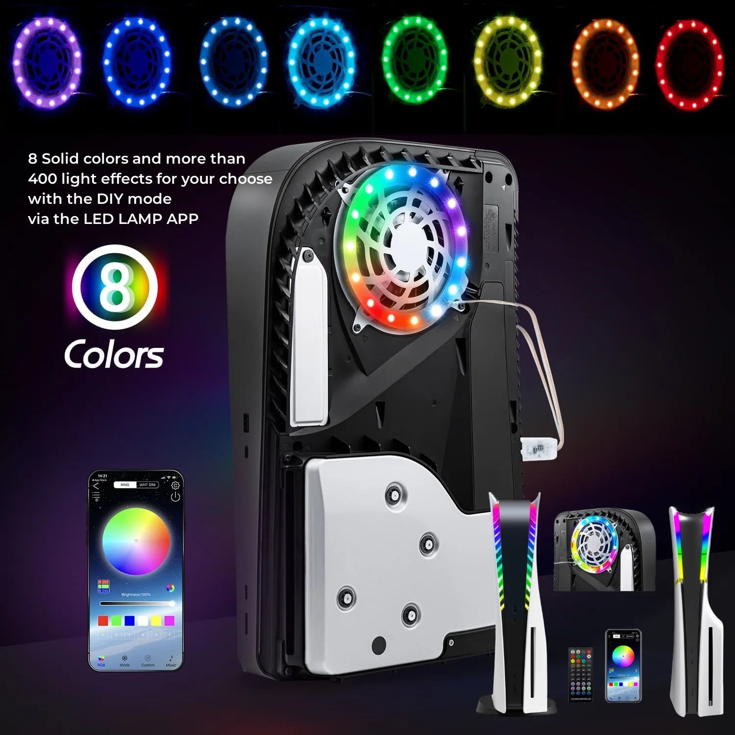 RGB LED Light Strip for PS5 Slim & PS5 Pro – Gaming Atmosphere Console Light