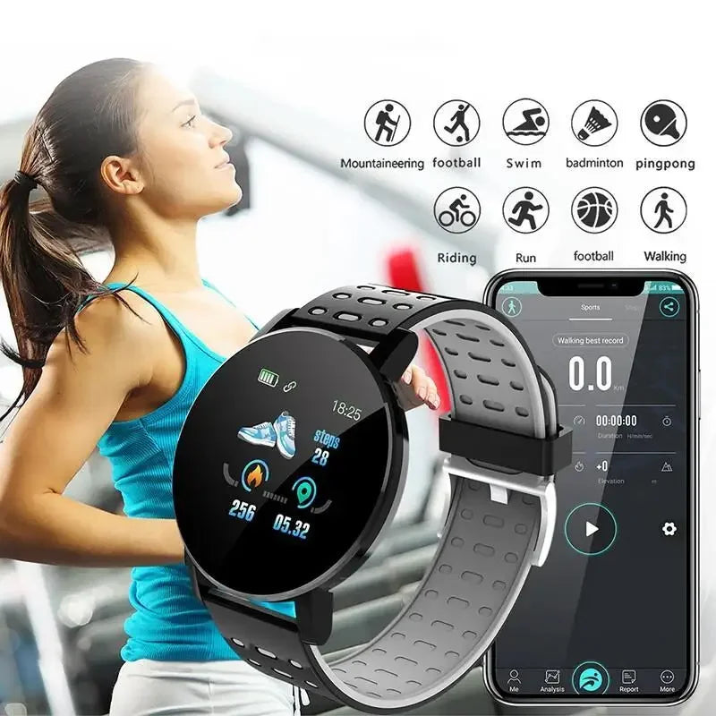 Smart Watch LED Digital Fitness Tracker — Heart Rate Monitor 1.44" Touch Screen