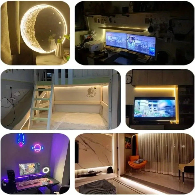 Neon LED Light Strip with Touch Sensor – Dimmable Waterproof Rope Light for Room Decor