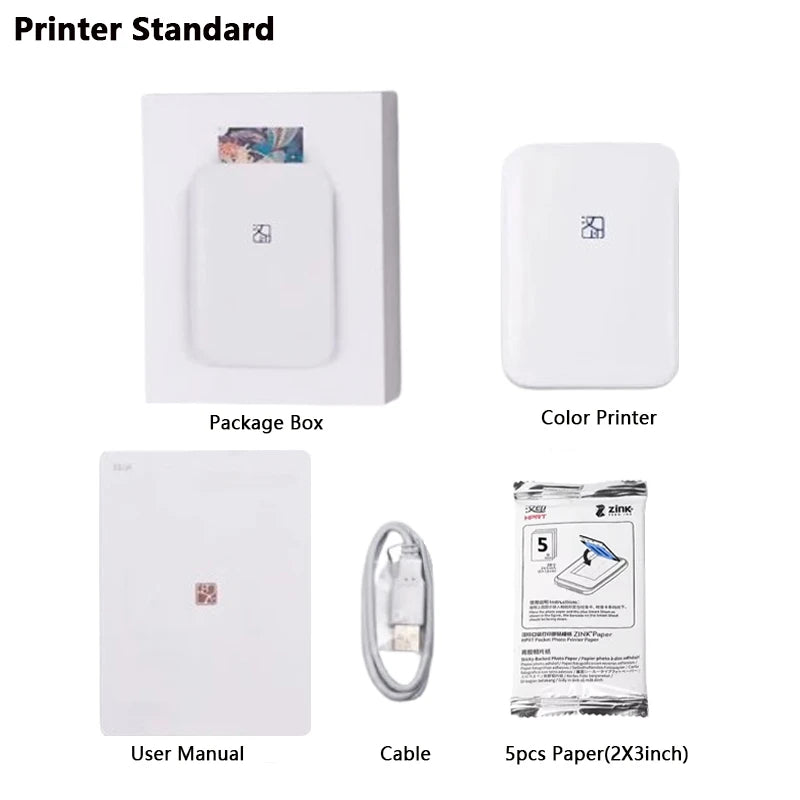 HPRT MT53 Pocket Photo Printer — Bluetooth Mini 2x3" HD Mobile Printer