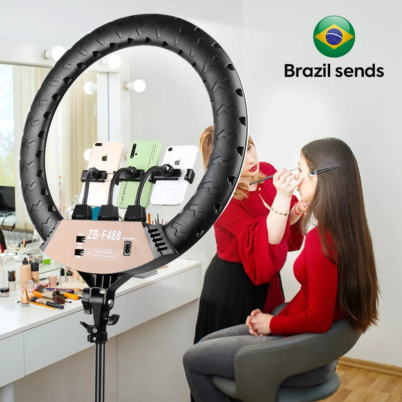 22" Professional LED Ring Light – 3200-6500K Studio Light for Makeup & Photography