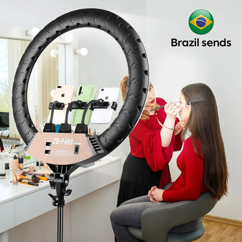 22" Professional LED Ring Light – 3200-6500K Studio Light for Makeup & Photography