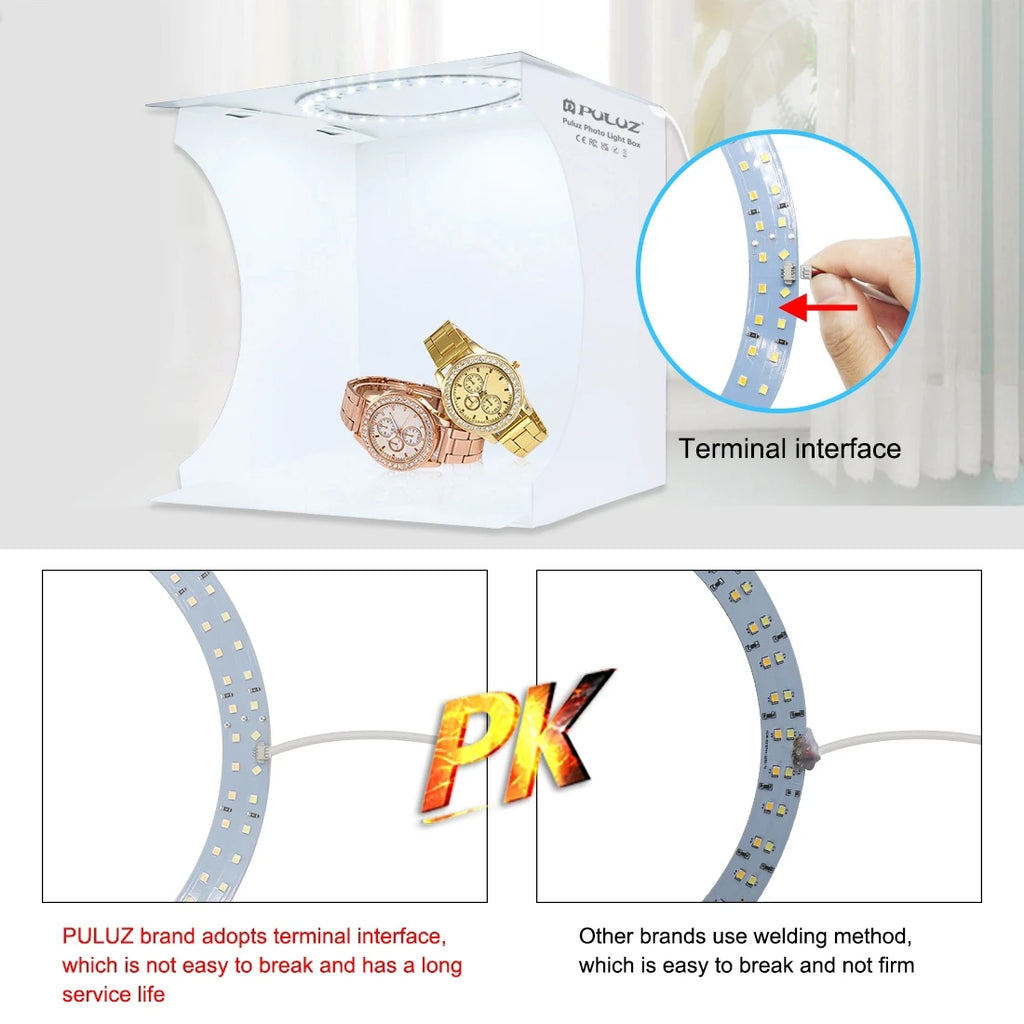 Mini Photo Studio Light Box Kit – 23cm Ring LED with 6 Backdrop Colors